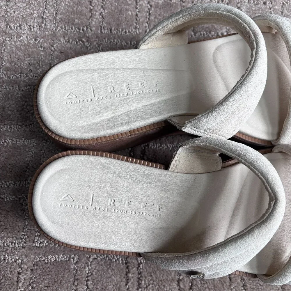 Reef Lofty Lux Hi Platform Sandal Women's 9 Off White Leather Slip On Casual